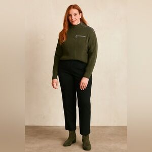 Vtg 90s Eaton’s Attitude Olive Green Ribbed Sweater - 100% Cotton size L